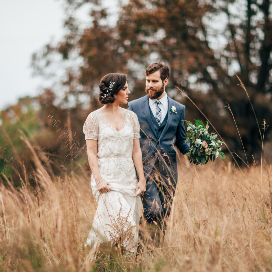 Fall Bride and Groom